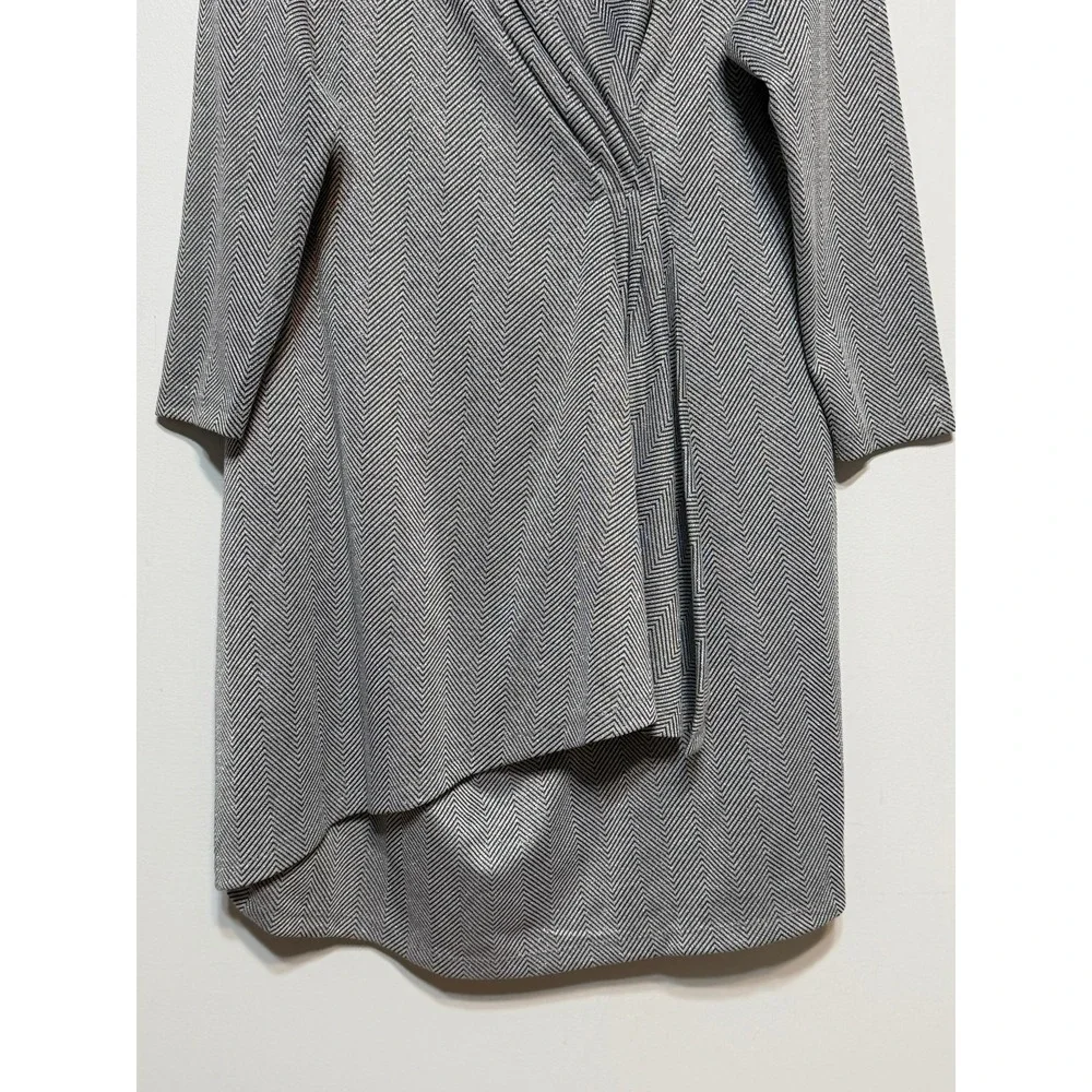 NY Collection Quiet Luxury Herringbone Wrap Dress Womens Size 2X Clean Girl Chic